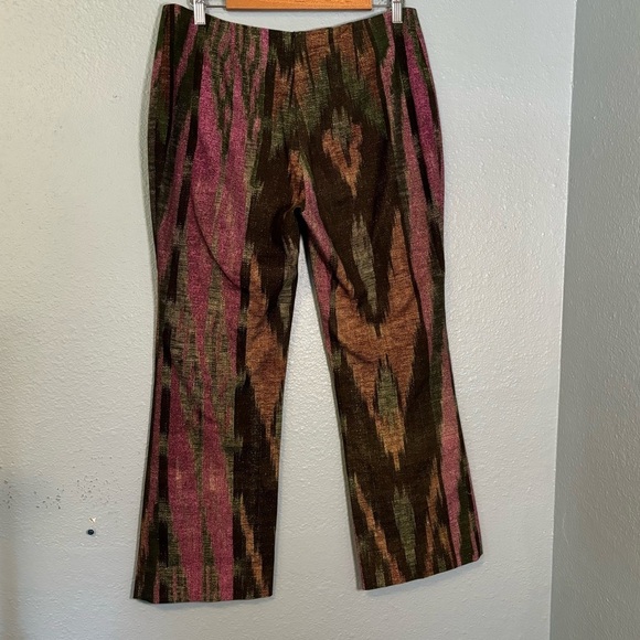 Angelo Mozzillo Women’s Pink Brown Abstract Printed Bootcut Boho Trousers - Picture 8 of 11